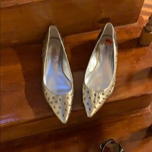 Leather flat ballerina shoes